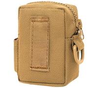 Khaki Tactical Compact Pouch, 2.4 x 1.4 x 3.9 in / 6 x 3.5 x 10 cm Mini EDC Pouch, Molle Pouches, Nylon Build, Attachable to Belt, for Outdoor Sport