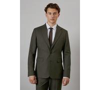 Khaki Textured Stretch Slim Fit Suit Jacket Burton Khaki 42R