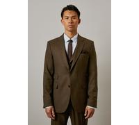 Khaki Tweed Look Tailored Fit Suit Jacket Burton Khaki 40S