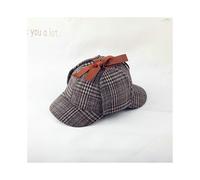 (Khaki) Unisex Cap Tweed Double Edge Hat Sherlock Holmes Cosplay Hats Deerstalker Mad