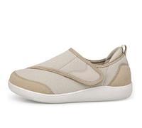 Khaki Unisex Extra Wide Diabetic Shoes for Edema and Swollen Feet Women Men Lightweight Breathable Non-Slip Orthopaedic Slippers Seniors Walking Shoes Footwear UK Size 6