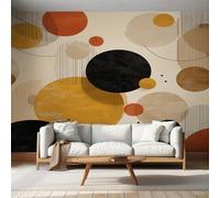 Khaki Wallpaper Mid Century, Abstract Geometic Wall Paper for Bedrooms, Home Decor Photo Wallpaper for Living Room 450x315 Non-Woven Wall Mural W&10