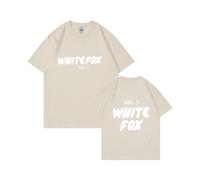 (Khaki [White Label], XL) Unisex Fashion Casual Short Sleeve T-Shirt, Independent Site Brand Logo Printed Cotton T-Shirt