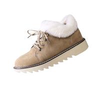 Khaki Women's Versatile Cool Thick Soled Shoes Large Size Fall and Winter Style Comfortable Towel Short Tube Snow Boots for Cozy Wear in Cold Weather