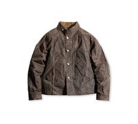 (Khaki, XXL) Maden Stand Collar Oil Waxed Jacket Ⅲ New Version Men's Jackets Dark Color Amekaji Waterproof Vintage Coat for Tough Guy