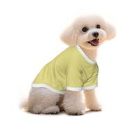Khaki Yellow Cotton Dog T Shirt For Small Dogs - Cute Cat Dog Clothes With Unique Print - Puppy Shirt For Pomeranian Bichon Frise Yorkie