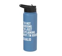 Khalid Quote Funny Birthday Custom Name Idea Engineer Stainless Steel Insulated Water Bottle