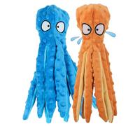 Khalor 2 Pack Squeaky Dog Toys, Octopus Plush Dog Toys Stuffless Crinkle Pet Toys for Small, Medium, Large Dogs Teething, Durable Interactive Dog Chew