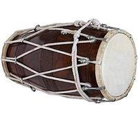 KHALSA MUSICAL Mango Wood Dholak 11 - Indian Musical Instrument - Dholak Roop & Ring
