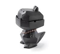 KHAMEO Desktop Ashtray, Windproof Ashtray with Lid, Cement Material, Creative Personality Small Crocodile Shape, Decorative Ornaments for Living Room, Outdoor, Home, Office, Toys,/Black