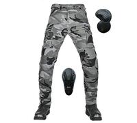 KHAMEO Mens/Womens Motorcycle Trousers,Motorbike Protective Camouflage Jeans Stretch Armoured Riding Motocross Racing Pants with Removable Armour and Waterproof Anti-drop Breathable (S)