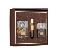 Khamrah Qahwa Perfume Gift Set 3pcs - Unisex Eau de Parfum for Men & Women - Long Lasting Arabian Coffee Vanilla Fragrance - 100ml Spray, 12ml Travel Spray & Hair Mist