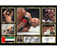Khamzat Chimaev Signed Autograph Photograph Display - Perfect for MMA Fans, A4 Poster + Black Frame - Limited Edition Autograph Fan Gift - Collectible Memorabilia Merchandise