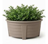 Khanary 1 Pack 55cm Large Taupe Oval Planter - Plastic Garden Planter DIY Drainage Holes - Indoor & Outdoor Flower Trough Plant Pot for Flowers, Herbs, Vegetables, Shrubs, Balcony, Patio & Garden