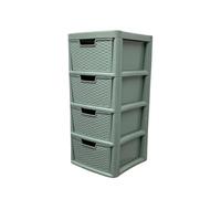 Khanary 4 storage drawer Compact Furniture drawer Cabinet Stackable Tower Multi-tier Home, Kitchen,Bathroom,Desk,Office,School,Garage - (Sage Green, Large)