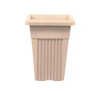 Khanary 40cm Sovereign Pillar Upright Tall Planters -Modern Square Flower Pot Garden, Patio, Front Door, decks, doorways, balconies, or offices (40cm Planter-Taupe, 1x 40cm Planter)