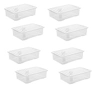 Khanary Clear Plastic Storage Boxes with Lids Clip Locking Compact Stackable Versatile Under bed Optimization Boxes Home Office Garage Kitchen Shoes Clothes Toys 32 L-UK Made (8)