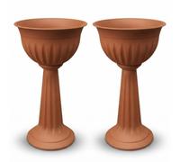 Khanary Plant Pots Urn Stand Plastic Nursery Pot Flower Planter Large Barrel Tub Planters Outdoor Garden Strong Tall No Drainage Lightweight Sturdiness Weather Resistant 75cm (Terracotta, 2)