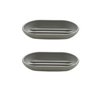 Khanjuan Draining soap Holder 2Pcs, Plastic Bathroom soap Dish, Simple draining soap Holder, Interior Raised Striped soap Dish (Grey&Grey)