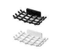 Khanjuan Hanging Soap Dish 2Pcs, Rattan Shaped Plastic Bathroom Soap Dish, Simple Drain Soap Holder, Wall Soap Dish Soap Rack (Black&White)