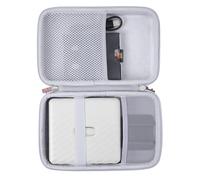 Khanka Case for Fujifilm Instax Link Wide Photo Printer,Carrying Bag with Pocket for Instax Link Wide Accessories (Case + Photo Album, Ash White)
