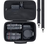 Khanka for Canon EOS Rebel 2000D/4000D/1300D/R50/R100/R5/R7/R8/R6 Mark II/250D DSLR Camera Hard Carrying Case,Travel Protective Cover for Canon EOS Camera and 18-55mm/18-45mm Lens,Case Only (Black)