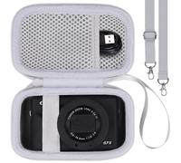 Khanka for Canon PowerShot SX740 HS/G7 X Mark II/Mark III/V1 Digital Camera Hard Travel Carrying Storage Case with Carry Handle and Shoulder Strap,Case Only (White)