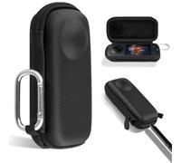 Khanka for Insta360 X5 X4 Action Camera Hard Carrying Case, Compact Travel Storage Bag Compatible with Insta 360 X5/X4 360° Action Camera with Quick-Access Base & Carabiner (Black)