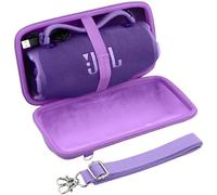 Khanka for JBL Charge 6 Portable Bluetooth Speaker Hard Travel Carrying Storage Case with Shoulder Strap,Case Only (Purple)