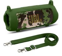 Khanka for JBL Flip 7 Silicone Protective Cover with Detachable Shoulder Strap, Shockproof Soft Case for JBL Flip 7 Portable Bluetooth Speaker,Case Only (Army Green)