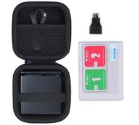 Khanka Hard Carrying Case for Anbernic RG35XXSP Retro Handheld Game Console,Storage Cover with 1 HDMI Adapter,1 Screen Protector，RG35XXSP Game Console Not Included. (Black)