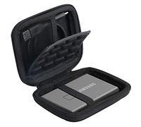 Khanka Hard Shockproof Case For Samsung T7 Touch/ T7 Portable SSD 500GB 1TB 2TB External SSD.(come with shockproof pad layer-black)