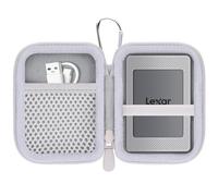 Khanka Hard Stroage Case for Lexar ES4 1TB / ES5 2TB / SL500 Portable External SSD, Travel Bag for Lexar ES4 1TB / ES5 2TB / SL500 Portable Solid State Drive External Hard Drive, Case Only (Grey)