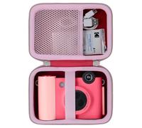 Khanka Hard Travel Case Compatible with Kodak Smile+ Digital Instant Print Camera with Shoulder Strap,Protective Portable Storage Cover for 2x3” Photo Prints,Fuchsia(Case Only)