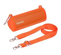 Khanka Silicone Case Compatible with Sonos Roam 2 / Sonos Roam/Sonos Roam SL Portable Waterproof Bluetooth Speaker,with Shoulder Strap and Carabiner,Orange,Case Only