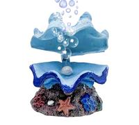 khanoqq Aquarium Shell Decor Air Bubble Maker, Fish Tank Aerating Auto Open & Close Shell Bubbler Ornament, Tropical Clam Fish Tank Decor for Small to Large Tank Shrimp Crab Betta Tank (Blue)
