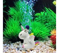 khanoqq Aquarium Unicorn Air Bubble Maker Decor, Resin Unicorn Air Bubbler with Fixed Air Bubble Stone, Increase Oxygen, Great Landscape for Fish Tank Scenery Decor Ornament Betta Shrimp Tank