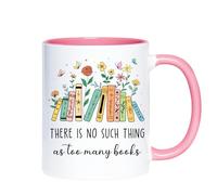 khanoqq Book Lovers Coffee Mug, Reading Gift for Reader Woman Man, 11 oz Ceramic Water Coffee Cup for Bookworms Bookish Reader Book Club Party Mug (Too many Books)
