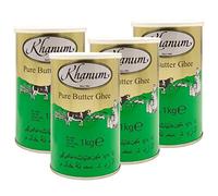 Khanum - Pure Butter Ghee - The best butter fat for roasting and cooking in a set of 4 x 1kg tin