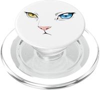 Khao Manee Rare Odd-Eye Thai Breed White Japanese Anime Cat PopSockets PopGrip for MagSafe