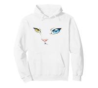 Khao Manee Rare Odd-Eye Thai Breed White Japanese Anime Cat Pullover Hoodie