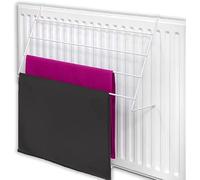 KHAPALWAK 4 Bar Radiator Clothes Airer Space Saving Drying Rack Powder Coated Metal Non-Slip Plastic Caps Over Multipurpose (4 x Bar) (KW-4633)