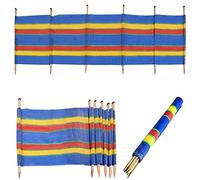 KHAPALWAK 6 Pole Wooden Wind Breaker, Beach Camping Garden Screen, Sun Screen Shelter, Wind Breaks for Camping Picnic