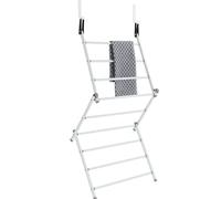 KHAPALWAK Over Door Airer - Compact Indoor Clothes Airer for Doors, 5m Drying Space, 4.5kg Capacity, Includes 2 Over-Door Hooks, Fits Most Doors | L50 x W28 x H125cm
