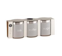KHAPALWAK Set of 3 Canisters for Tea Coffee Sugar - Airtight Food Storage Container Jars Vintage Kitchen Canisters with Easy-to-Open Lids for Kitchen Storage Pantry
