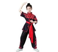 KHASCBNF Kung Fu Uniform Kung Fu Uniform Wushu Clothing Martial Arts Suit Wing Chun Shaolin Flower Print Kungfu Exercise(Color2,160)