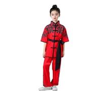 KHASCBNF Kung Fu Uniform Kung Fu Uniform Wushu Clothing Martial Arts Suit Wing Chun Shaolin Flower Print Kungfu Exercise(Color1,110)
