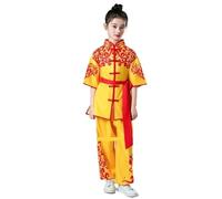 KHASCBNF Kung Fu Uniform Kung Fu Uniform Wushu Clothing Martial Arts Suit Wing Chun Shaolin Flower Print Kungfu Exercise(Color3,160)