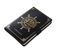 KHASCBNF Lockable Diary 200 Pages A5 Notebook with Lock Diary Travelers Journal Notepad Agenda Planner Retro Office School Supplies(B-Black)