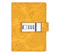 KHASCBNF Lockable Diary Diary Book Combination Lock Planner Notebook for Students Adults Secret Journal with Code(Yellow)